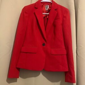 Anne Klein, Size 0, Red Blazer, Single Button Closure, Lined